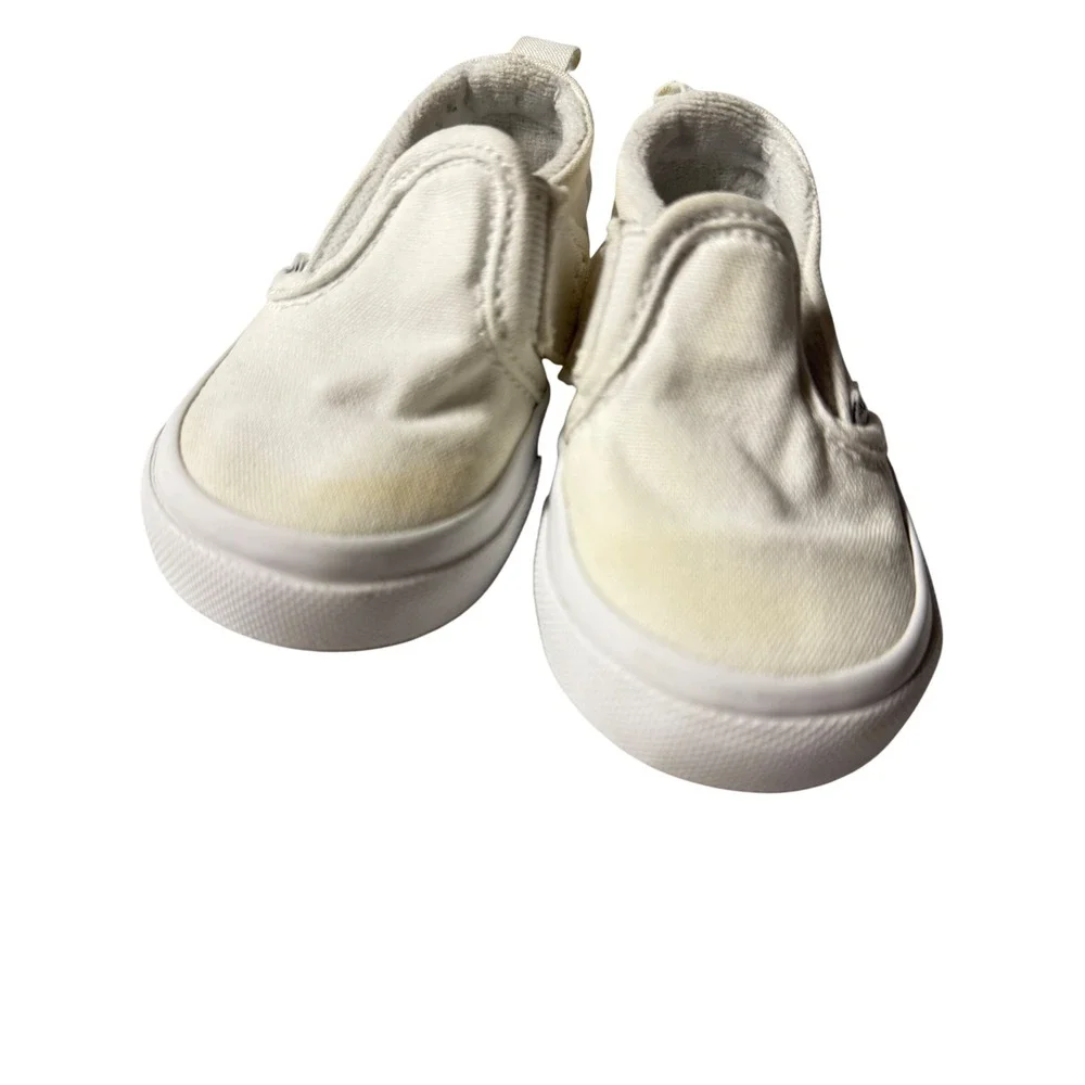 Vans Toddler Classic Slip-On True White Canvas Sneakers Size 4.0 Toddler Casual